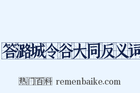 答潞城令谷大同反义词是什么意思的图片
